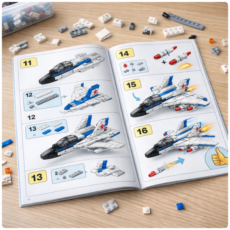AVION DE COMBATE ARMABLE 328 PIEZAS J-15 FLYING SHARK - 6