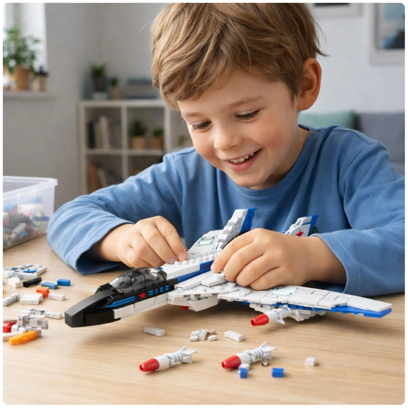 AVION DE COMBATE ARMABLE 328 PIEZAS J-15 FLYING SHARK - 7