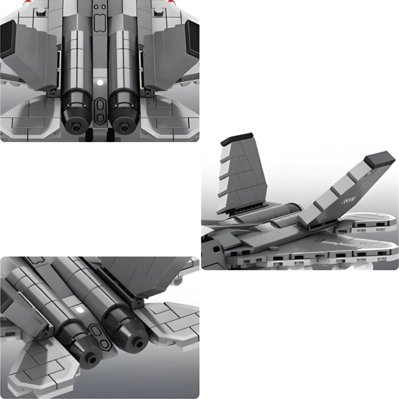 AVION DE COMBATE ARMABLE 317 PIEZAS J-35 WARPLANE K2057 STEM - 3