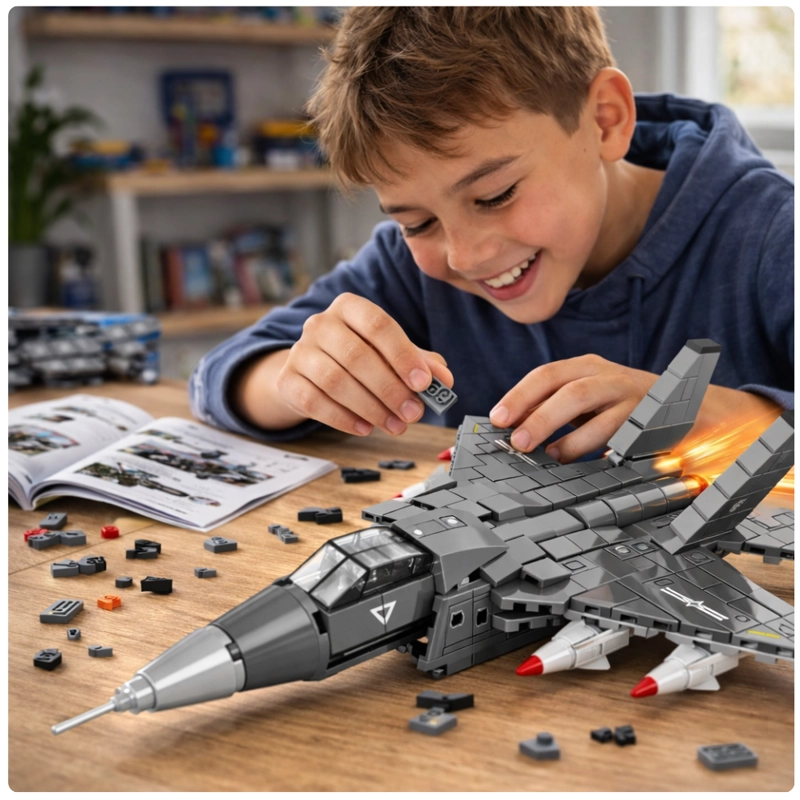AVION DE COMBATE ARMABLE 317 PIEZAS J-35 WARPLANE K2057 STEM - 5