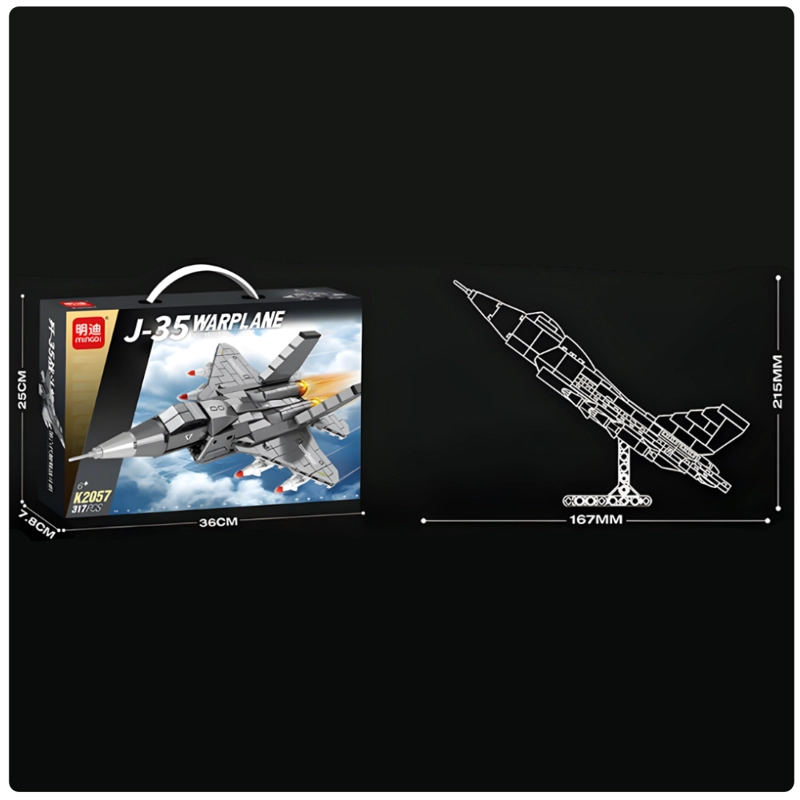 AVION DE COMBATE ARMABLE 317 PIEZAS J-35 WARPLANE K2057 STEM - 6