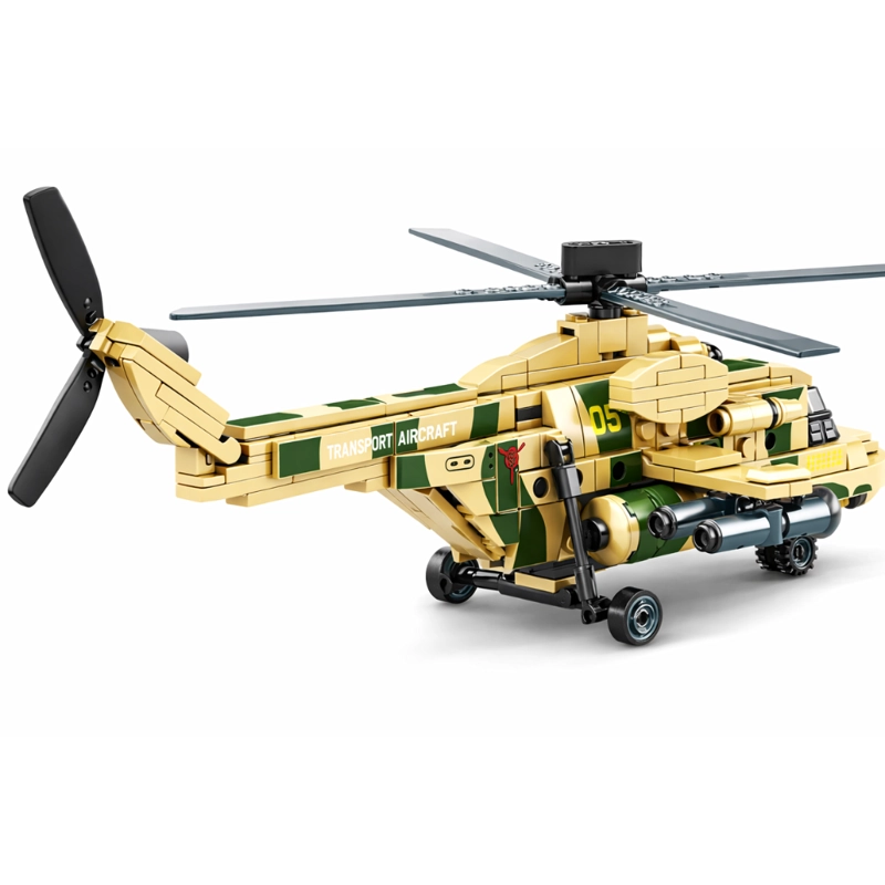 HELICOPTERO MILITAR ARMABLE 313 PIEZAS MI-8 ARMABLE - 2