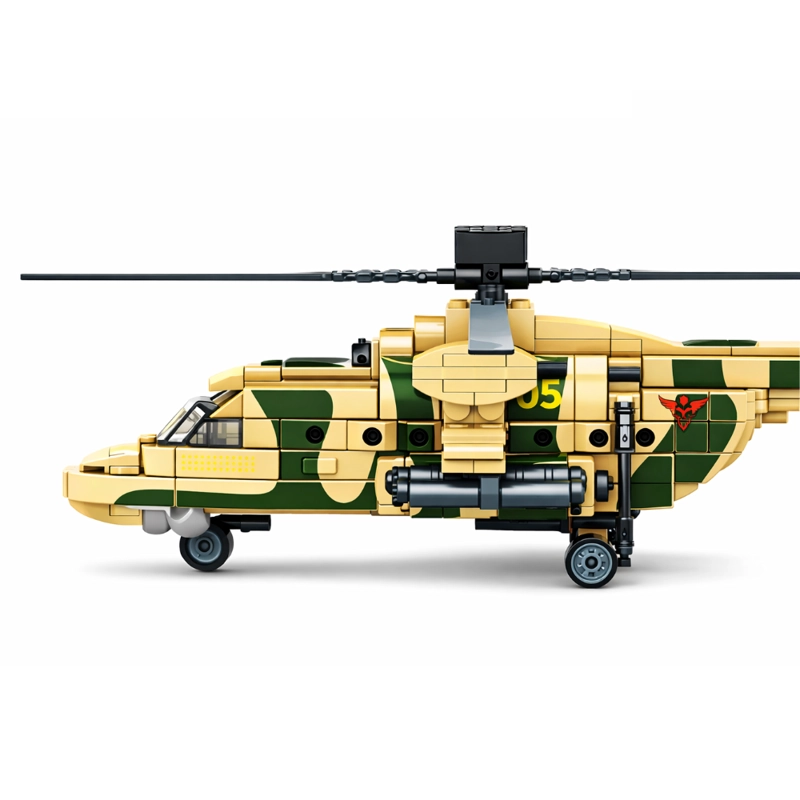 HELICOPTERO MILITAR ARMABLE 313 PIEZAS MI-8 ARMABLE - 3