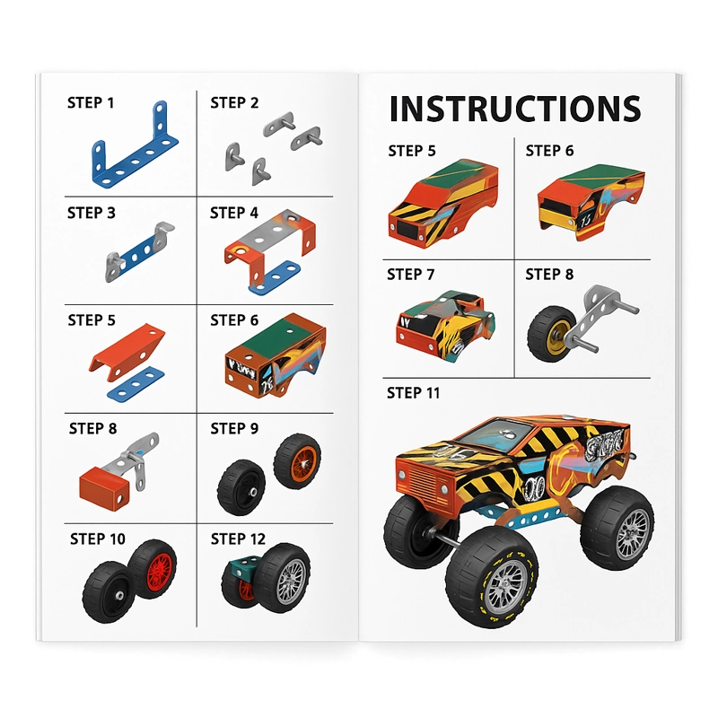 MONSTER TRUCK METALICO PERSONALIZABLE 128 PIEZAS - 5