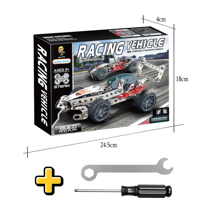 AUTO DE CARRERAS METALICO ARMABLE 105 PIEZAS - 5