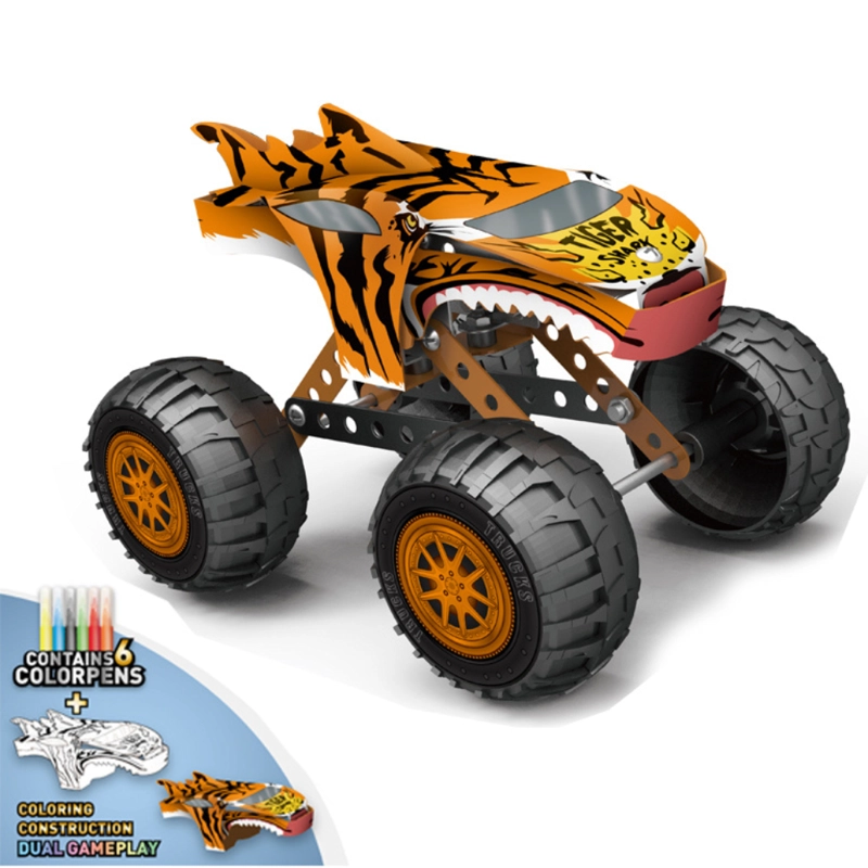 MONSTER TRUCK TIGRE METALICO PERSONALIZABLE 104 PIEZAS - 2