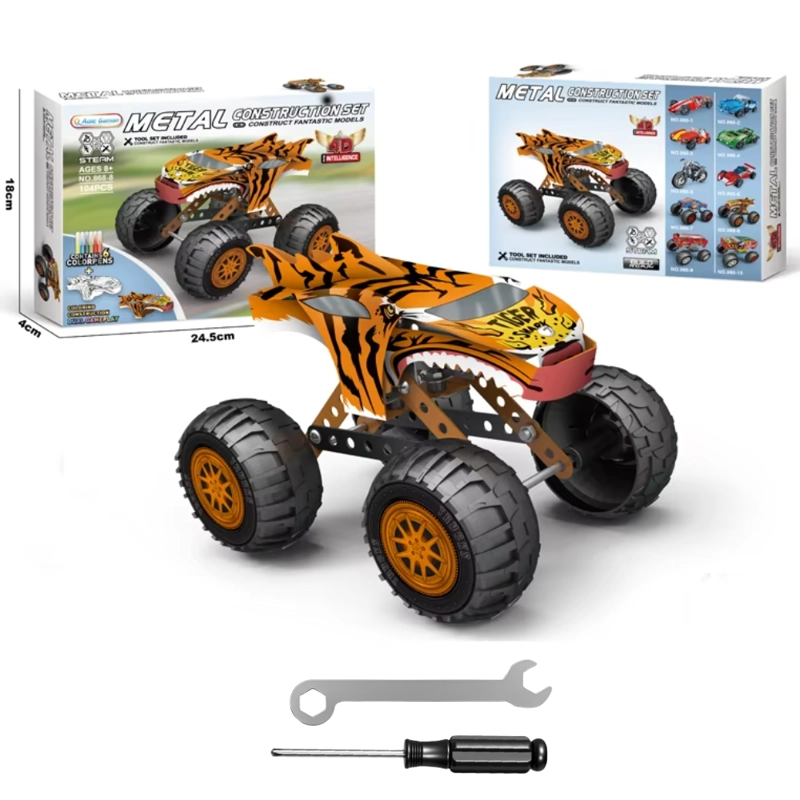 MONSTER TRUCK TIGRE METALICO PERSONALIZABLE 104 PIEZAS - 3
