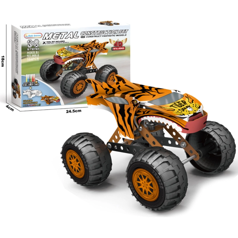 MONSTER TRUCK TIGRE METALICO PERSONALIZABLE 104 PIEZAS - 5