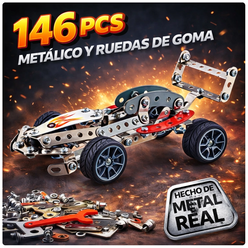 MEKANO AUTO DE CARRERA METAL – 146 PIEZAS - 3