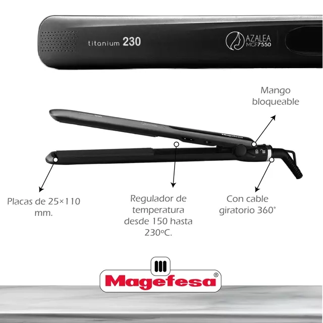 PLANCHA DE PELO MAGEFESA AZALEA BLACK MGF7550 - 5
