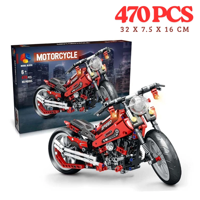 MOTO CHOPPER DEPORTIVA BLOQUES DE CONSTRUCCION 470 PZAS - 7