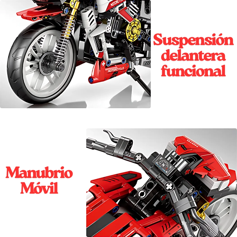 MOTO NAKED DEPORTIVA SET DE CONSTRUCCION 467 PIEZAS - 4