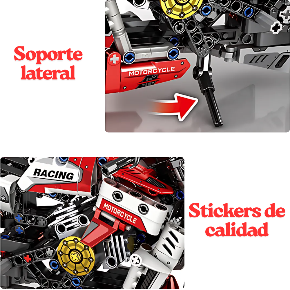 MOTO NAKED DEPORTIVA SET DE CONSTRUCCION 467 PIEZAS - 5