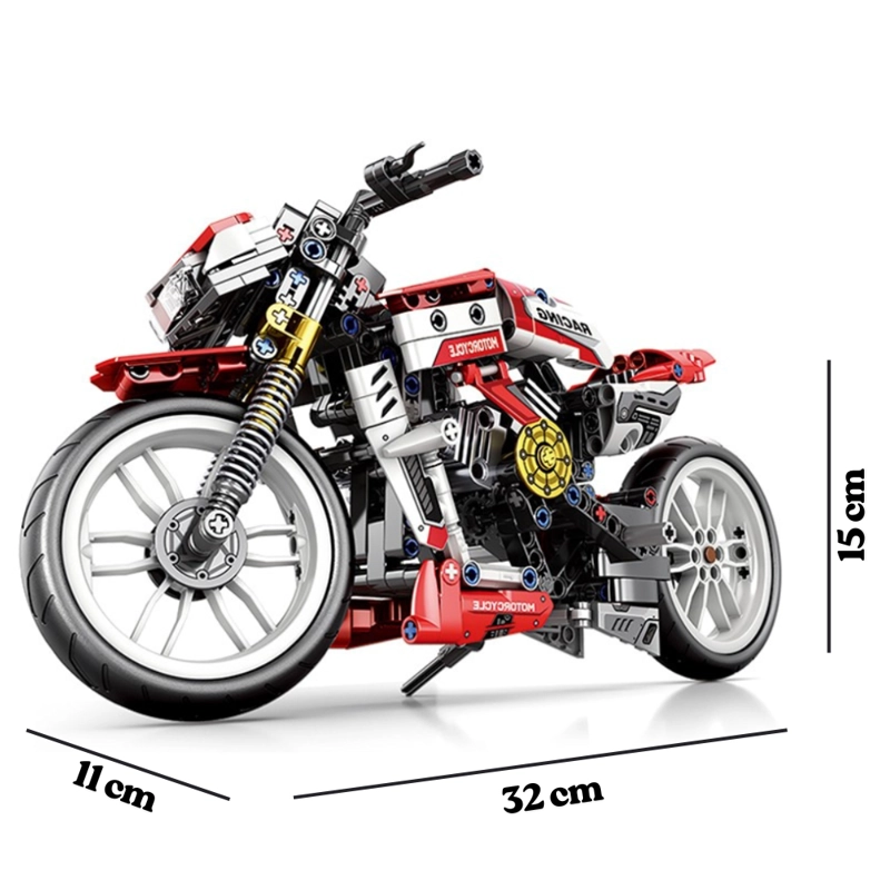 MOTO NAKED DEPORTIVA SET DE CONSTRUCCION 467 PIEZAS - 6