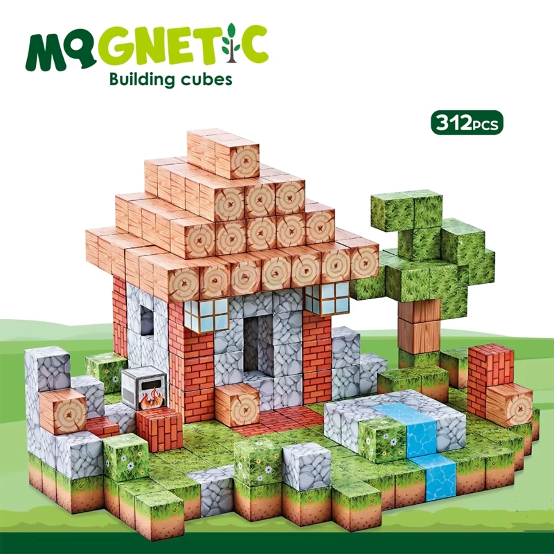CUBOS MAGNE TICOS TIPO MINECRAFT 312 PIEZAS - 2