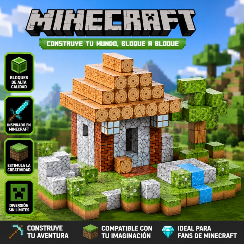 CUBOS MAGNE TICOS TIPO MINECRAFT 312 PIEZAS - 3