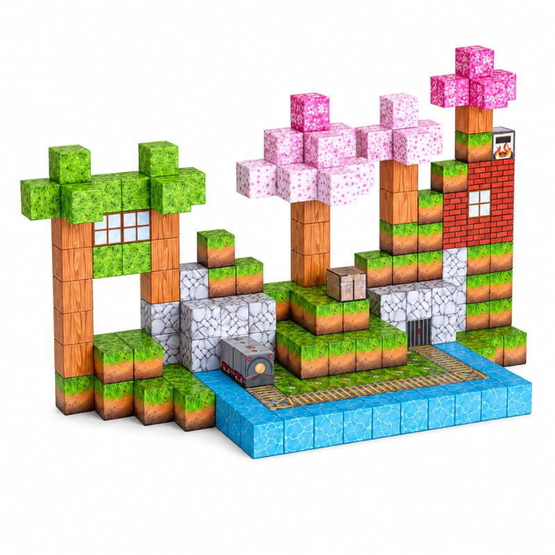 CUBOS MAGNE TICOS TIPO MINECRAFT 200 PIEZAS - 1