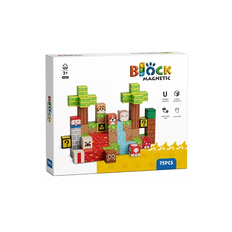 CUBOS MAGNE TICOS TIPO MINECRAFT 75 PIEZAS - 6