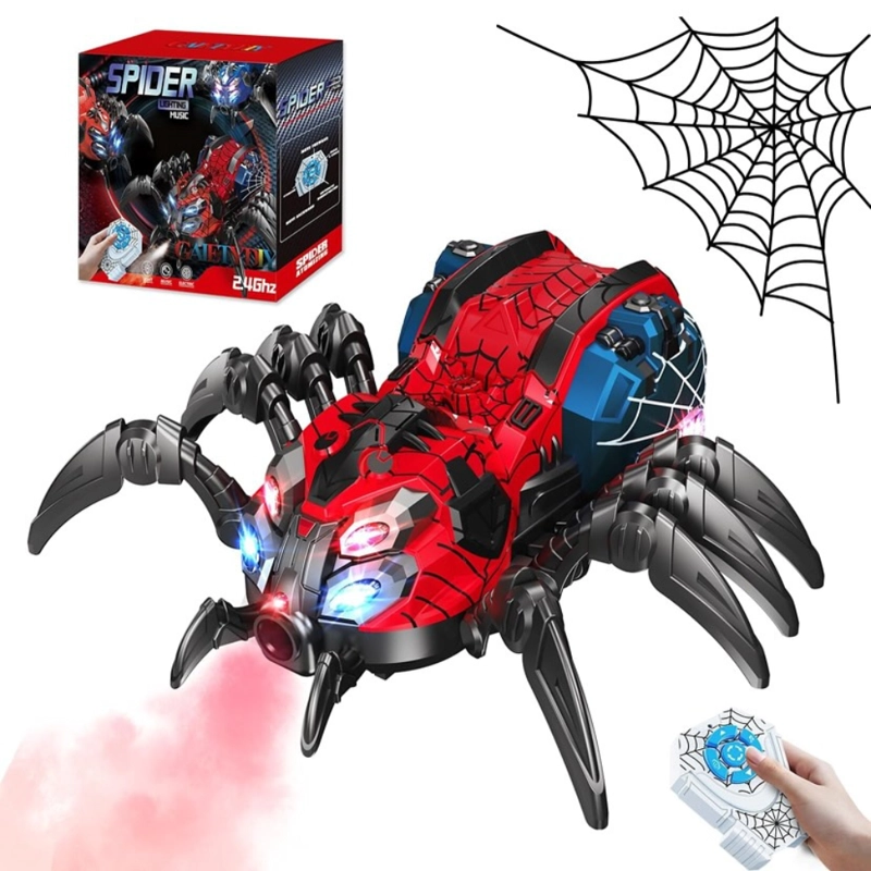 ARAÑA RC 2.4 GHZ CON LUCES LED, MUSICA, PULVERIZADOR Y CONTROL REMOTO - 1