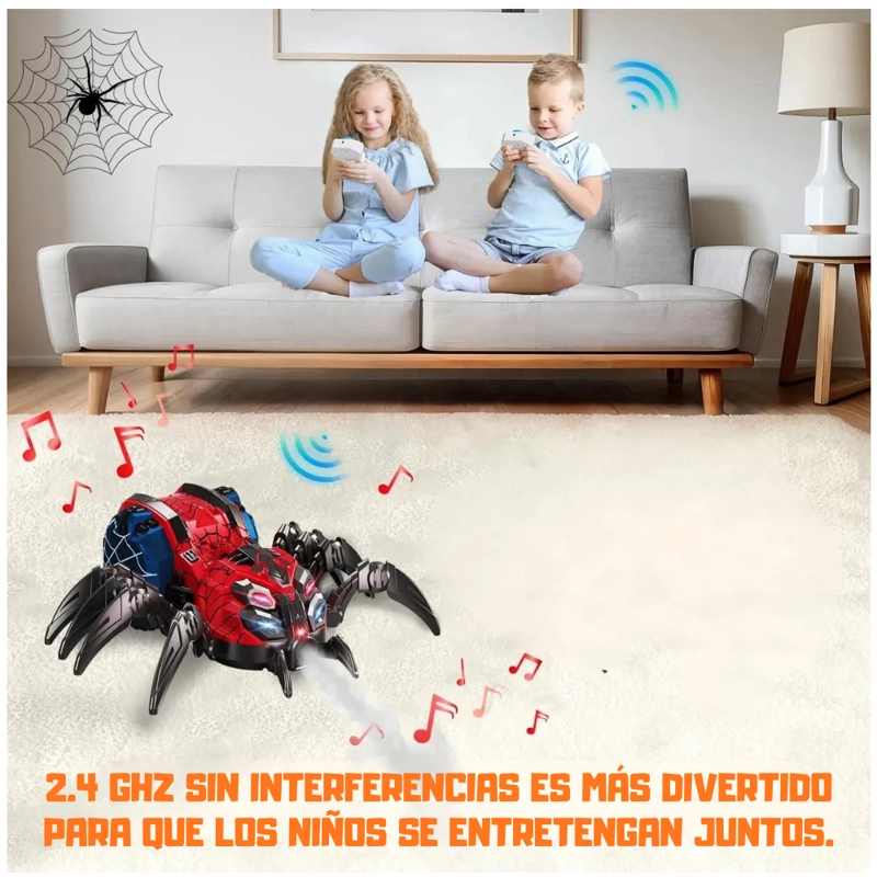 ARAÑA RC 2.4 GHZ CON LUCES LED, MUSICA, PULVERIZADOR Y CONTROL REMOTO - 3