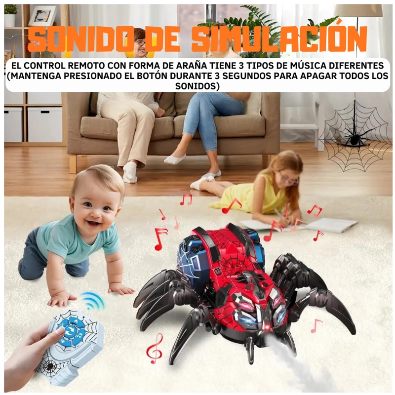 ARAÑA RC 2.4 GHZ CON LUCES LED, MUSICA, PULVERIZADOR Y CONTROL REMOTO - 5