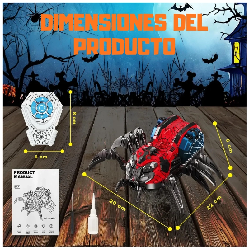 ARAÑA RC 2.4 GHZ CON LUCES LED, MUSICA, PULVERIZADOR Y CONTROL REMOTO - 7