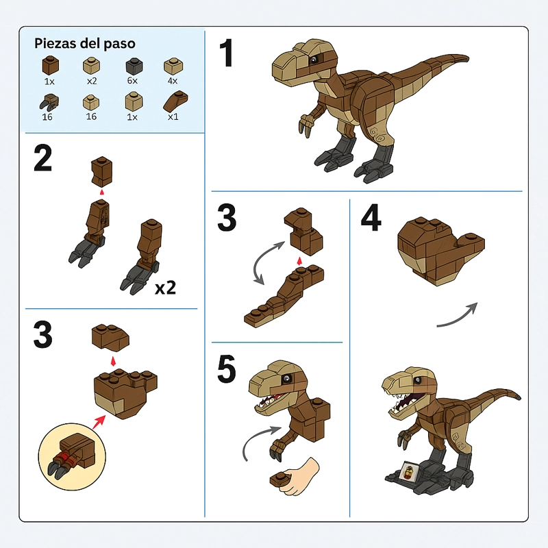 DINOSAURIO TYRANNOSAURUS BLOQUES DE CONSTRUCCION 939 PIEZAS - 4