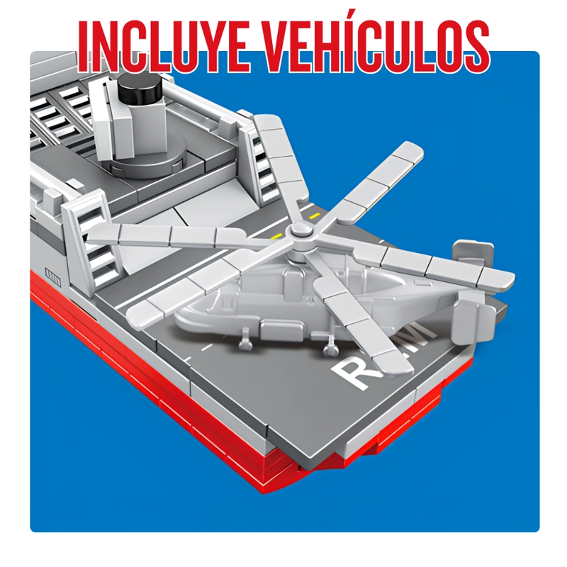 BLOQUES DE CONSTRUCCION MINGDI BARCO MILITAR 460 PIEZAS K3131 - 5
