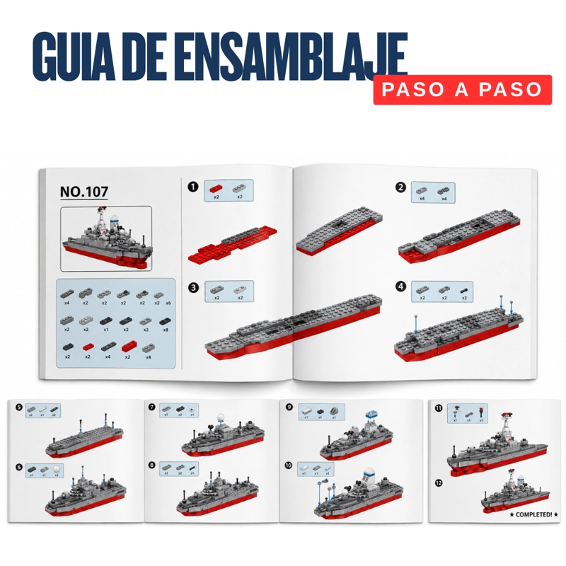 BLOQUES DE CONSTRUCCION MINGDI BARCO MILITAR 460 PIEZAS K3131 - 6