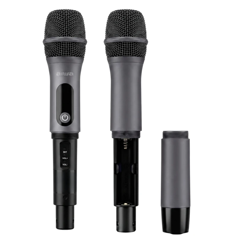 MICROFONOS INALAMBRICOS AIWA AW-MK108 PACK 2 UHF RECARGABLES - 2