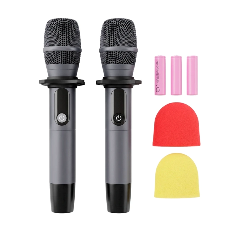 MICROFONOS INALAMBRICOS AIWA AW-MK108 PACK 2 UHF RECARGABLES - 3