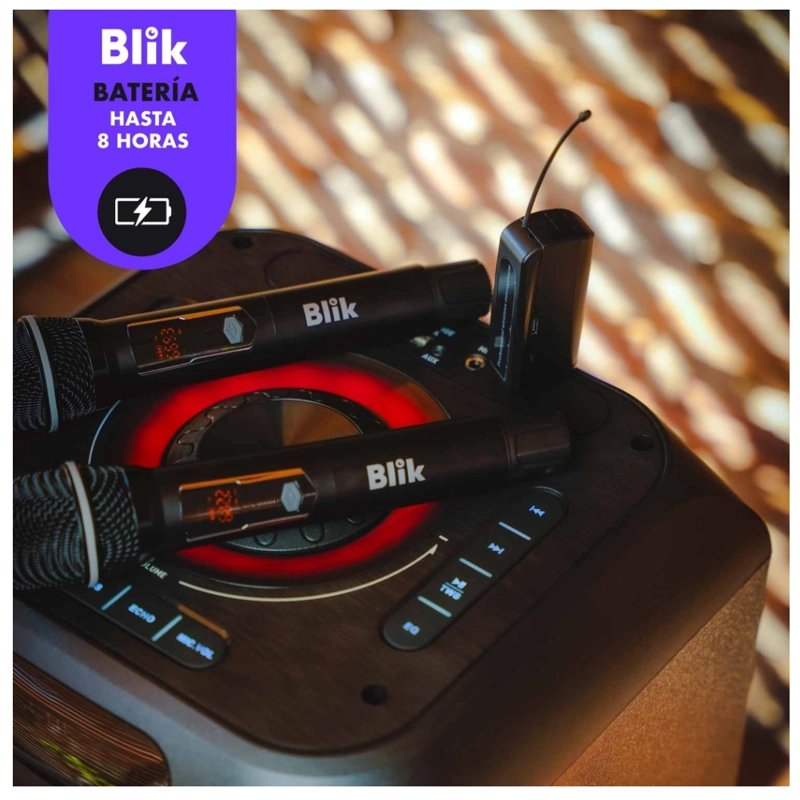 PAR DE MICROFONOS INALAMBRICOS CON RECEPTOR BLIK CP-110CD - 3