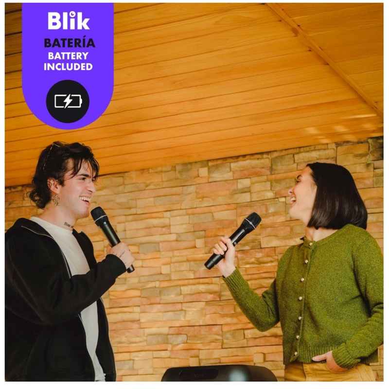 PAR DE MICROFONOS INALAMBRICOS CON RECEPTOR BLIK CP-110CD - 4
