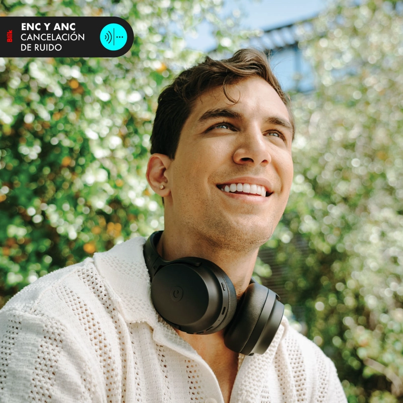 AUDIFONOS BLUETOOTH BLIK NEO CANCELACION DE RUIDO 60H NEGRO - 7