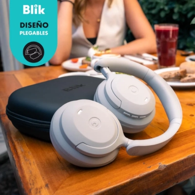 AUDIFONOS BLUETOOTH BLIK SOUL900 CANCELACION DE RUIDO 60H GRIS - 3