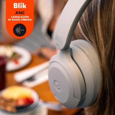 AUDIFONOS BLUETOOTH BLIK SOUL900 CANCELACION DE RUIDO 60H GRIS - 5