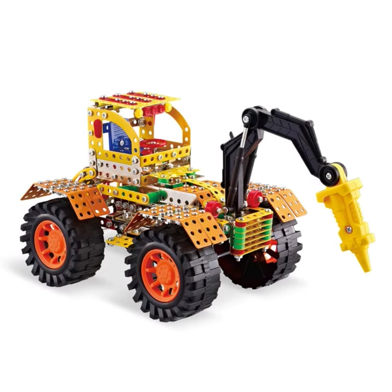 EXCAVADORA ARMABLE DE METAL 713 PIEZAS CON HERRAMIENTAS - 2