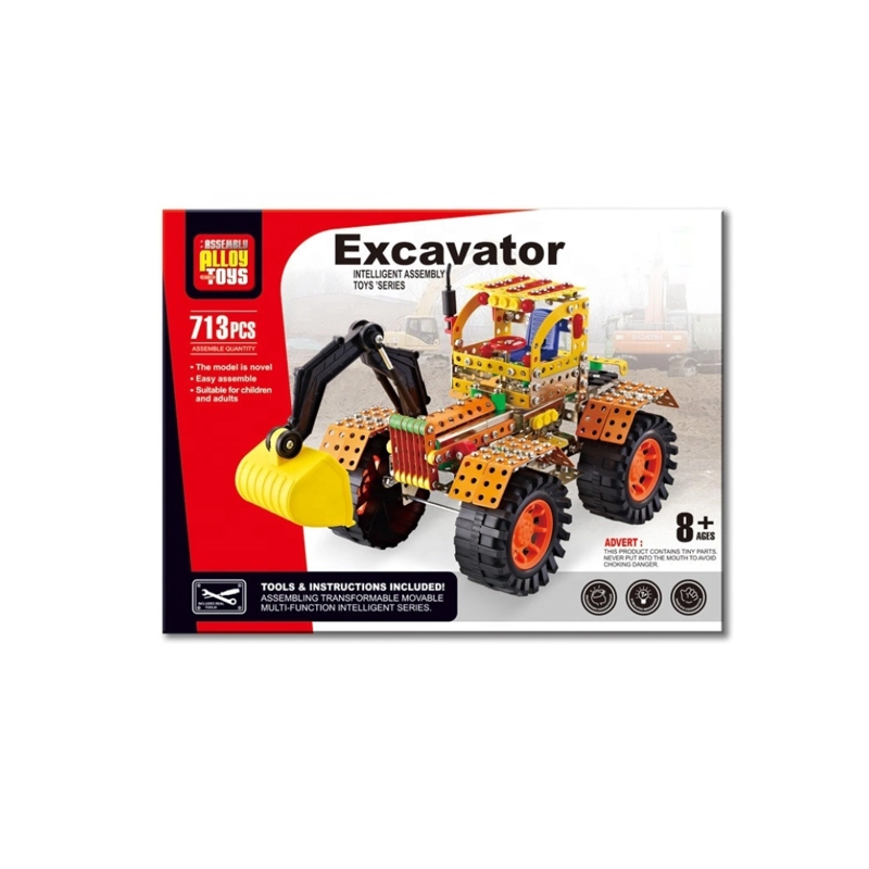 EXCAVADORA ARMABLE DE METAL 713 PIEZAS CON HERRAMIENTAS - 5
