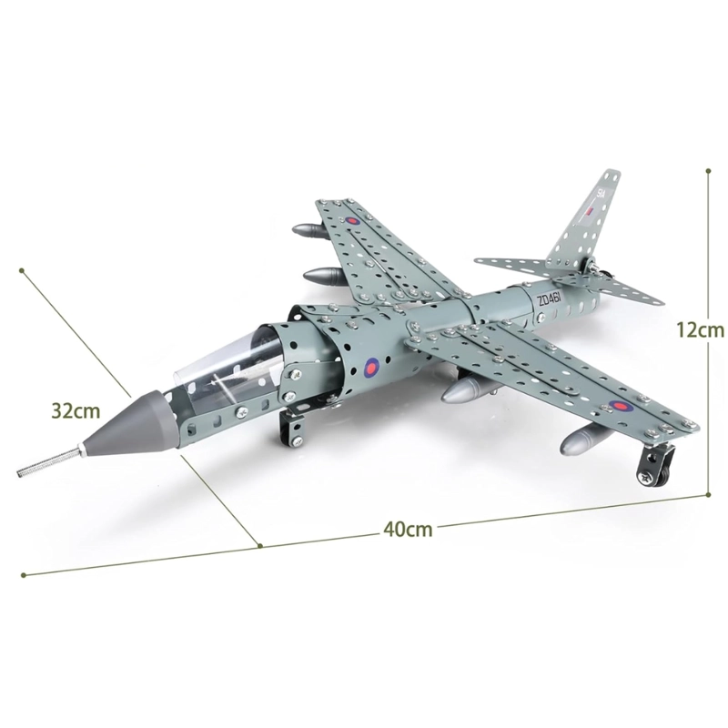 AVION DE COMBATE ARMABLE DE METAL 227 PIEZAS CON HERRAMIENTAS - 6