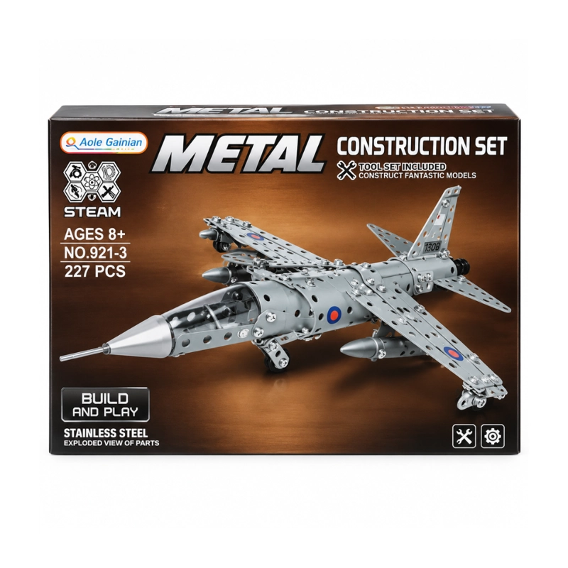 AVION DE COMBATE ARMABLE DE METAL 227 PIEZAS CON HERRAMIENTAS - 7