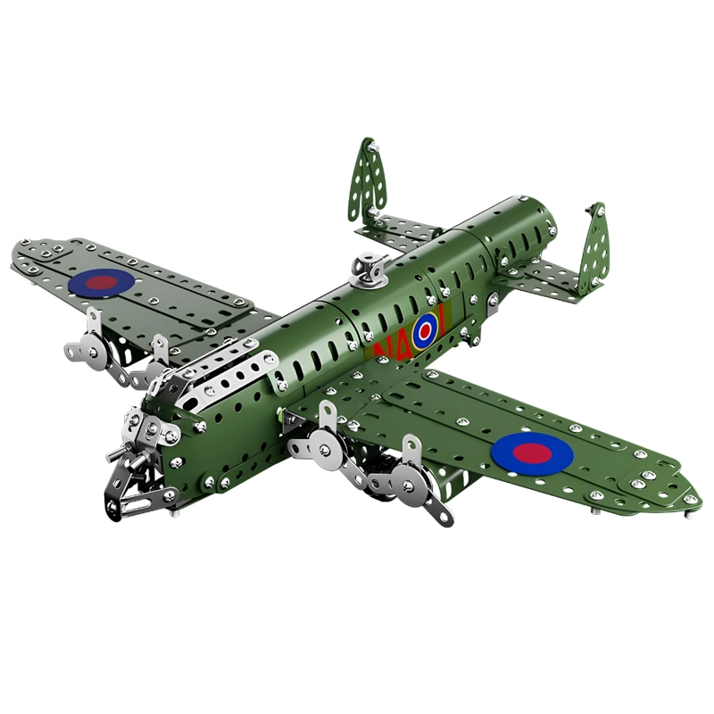 AVION MILITAR ARMABLE DE METAL 389 PIEZAS CON HERRAMIENTAS - 1