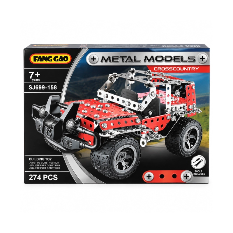PICK UP 4X4 TODOTERRENO ARMABLE DE METAL 274 PIEZAS CON HERRAMIENTAS - 5