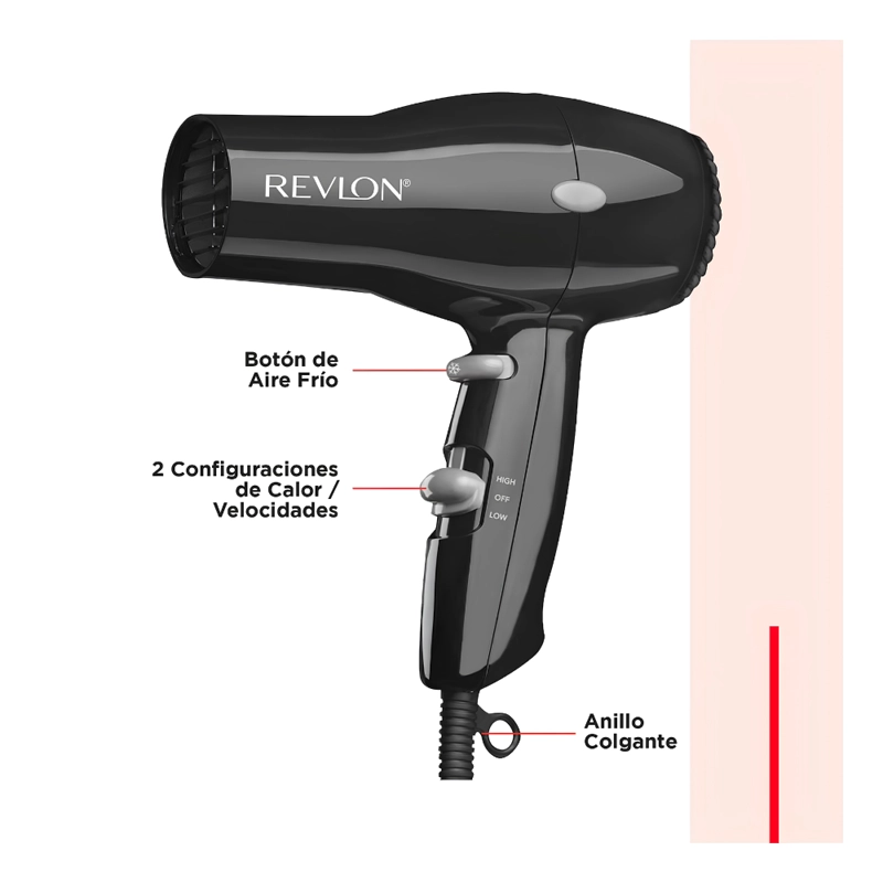 SECADOR REVLON COMPACTO IONICO 1850W - 3