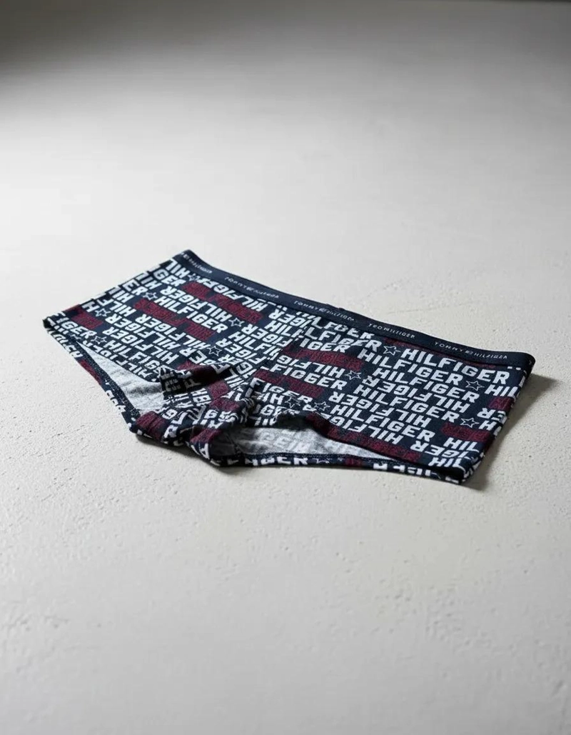 PANTALETAS TOMMY HILFIGER PACK X 3 DE ALGODON AZUL Y BLANCO ESTAMPADO L - 5