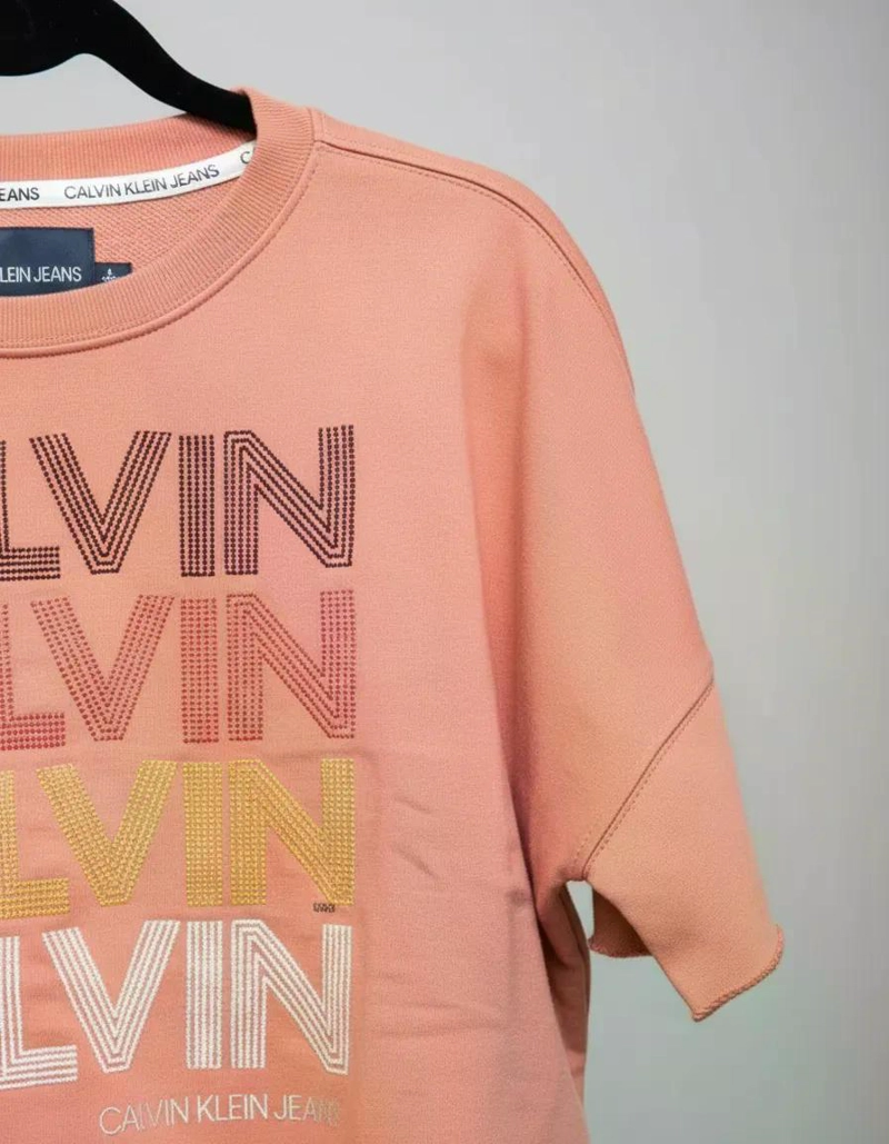 POLERON MANGA CORTA CALVIN KLEIN DE MUJER M TERRACOTA LISA - 2