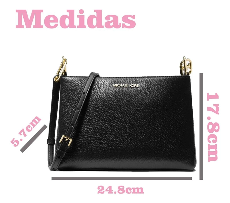 BOLSA MICHAEL KORS ORIGINAL TRISHA CROSSBODY BLACK PIEL NEGRO - 5