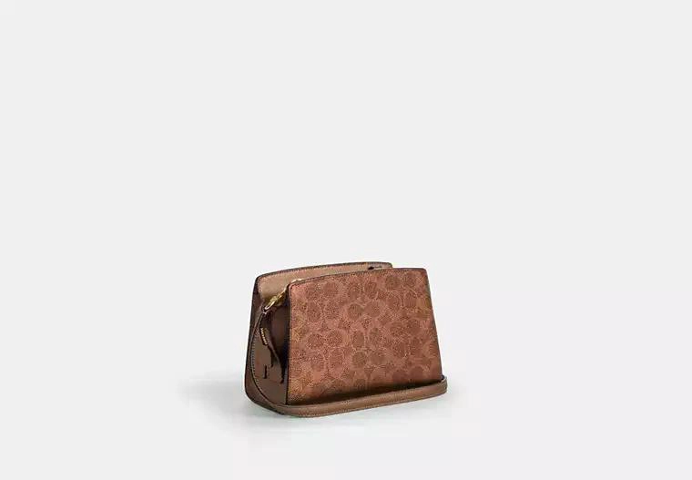 CARTERA CROSSBODY COACH MODELO GIA MUJER ORIGINAL MARRON MONOGRAMA DORADOS - 2