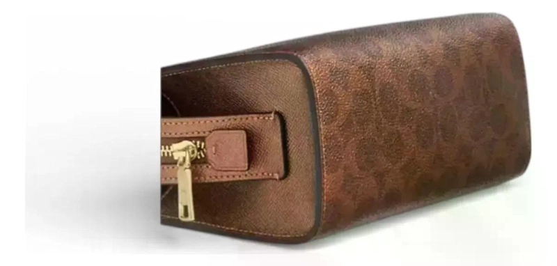 CARTERA CROSSBODY COACH MODELO GIA MUJER ORIGINAL MARRON MONOGRAMA DORADOS - 3
