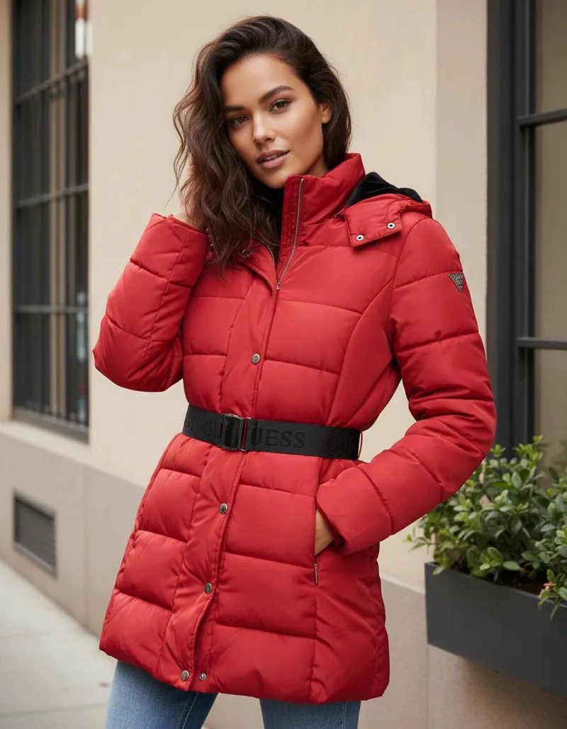 PARKA DE MUJER GUESS ROJO S LISA - 2