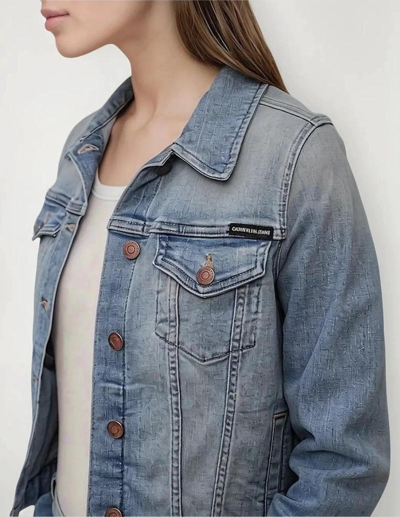 CHAQUETA DE MEZCLILLA MUJER CALVIN KLEIN AZUL CLARO XS - 1
